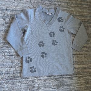 Vintage Quacker factory lux v neck oversized sweatshirt with black paw prints